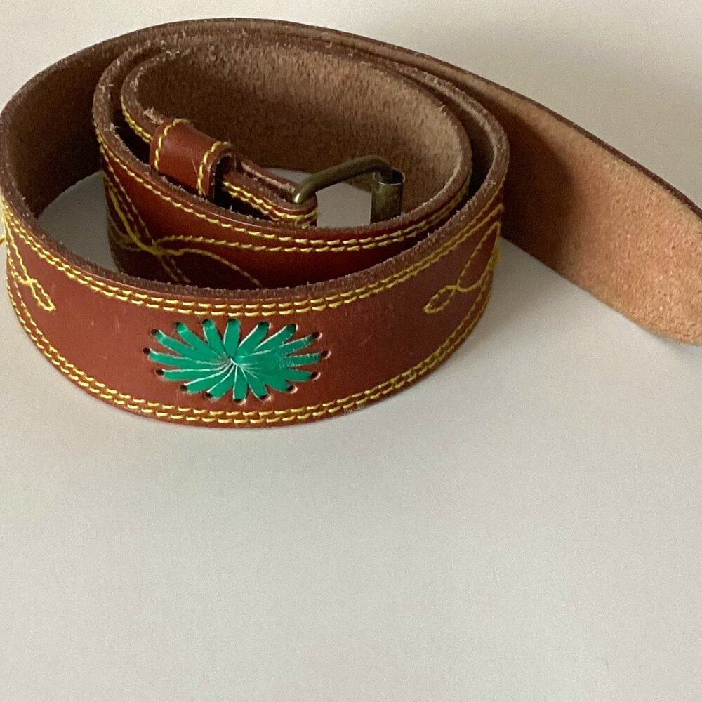 Esprit Men's Women's Brown Belt 37" Long Colored Stitching